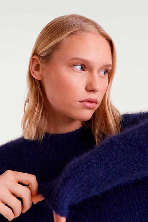 Compania Fantastica- Maglione blu testurizzato